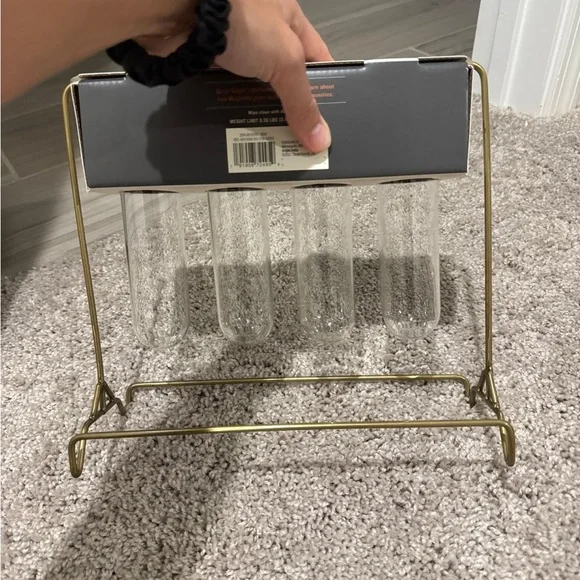 Hearth & Hand Glass Propagation Vase with Brass Stand - Picture 2 of 3